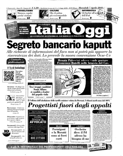 Italia oggi : quotidiano di economia finanza e politica